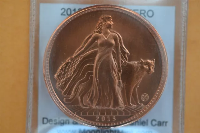 2013 Daniel Carr UNA 1 AMERO Liberty & Puma 1oz Copper Satin Finish