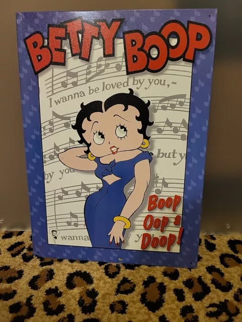 Metal Betty Boop Sign "Boob Oopa Doop" I Wanna Be Loved By You