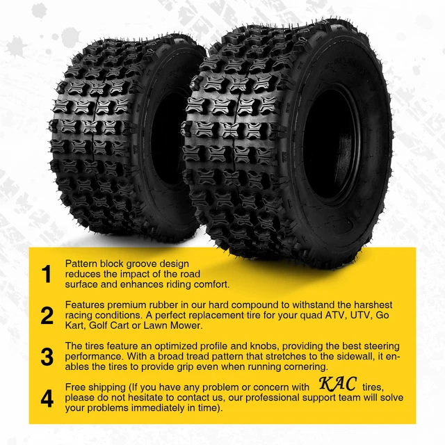 PAIR 6 Ply Tires 22x10-9 22x10x9 Quad ATV UTV Go-Kart Off-Road All Terrain AT US