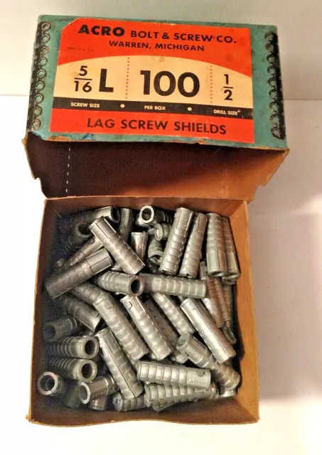 5/16" x 1-3/4" Lag Screw Expansion Shields for 1/2" Holes - Zinc Alloy - Qty:72
