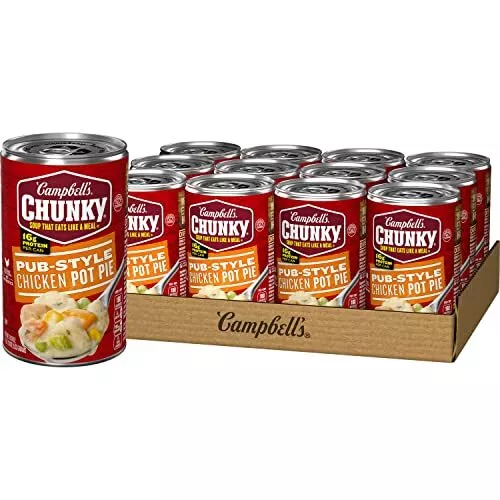 Chunky Soup, Pub-Style Chicken Pot Pie Soup, 18.8 oz Can (Pack of 12)