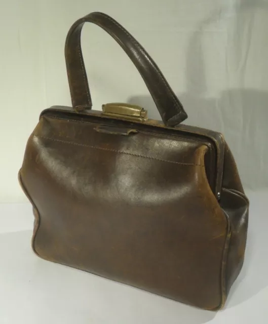 antike Hebammentasche echt Leder Damen Arzttasche Handtasche Oldtimer vintage