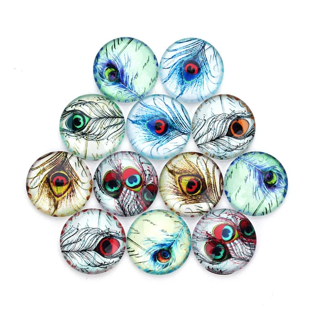 2x Flatback Dome Cabochons Schmuck Glas Snap Schmuck Machen Cabochons Glas Patch 10