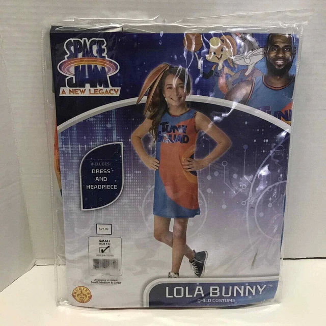 New Rubies SPACE JAM Lola Bunny Costume Kids Girls MEDIUM (8-10) Dress Headpiece