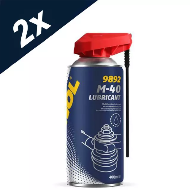 2x400ML MANNOL Multi Purpose Lubricant Smart Straw Spray Penetrating Oil