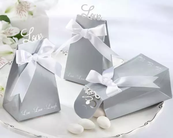 24 Express Your Love Elegant Icon Silver Favor Box Wedding Favor Boxes