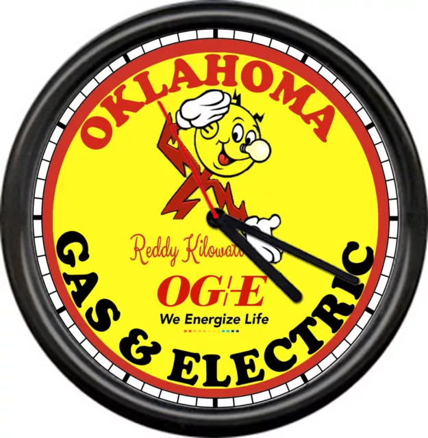 Reddy Kilowatt Oklahome Gas And Electric Company Service Sign Wall Clock