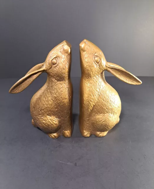 Brass Bunny Rabbit Bookends 7'