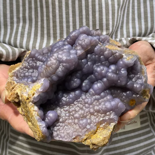 1105g Translucent Blue Fluorite Stalactiform After Anhydrite Mineral Peru