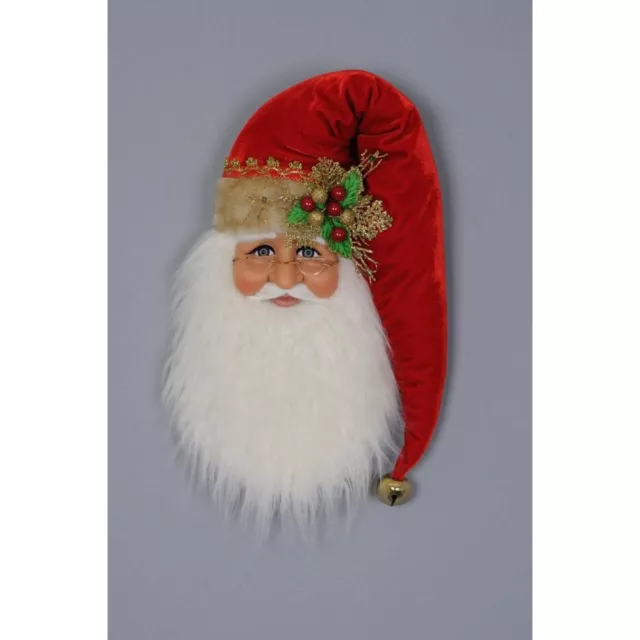 Karen Didion Originals Santa Head Wall/Door Hanger Figurine, 18 Inches