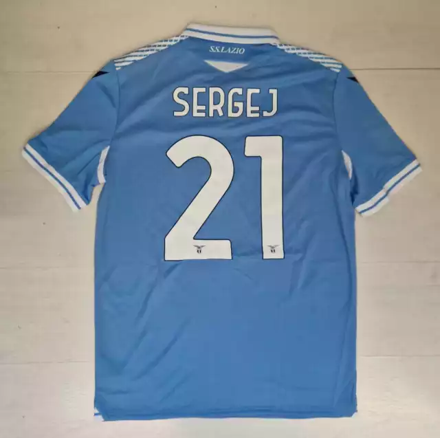 A75 Macron Ss Lazio Maglia Gara Home Maglietta Match 21 Sergej Autentica