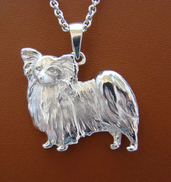 Large Sterling Silver Papillon Standing Study Pendant