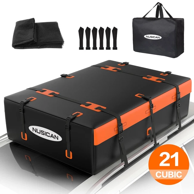 Car Roof Bag 100% Waterproof Rooftop Cargo Carrier, 21 Cu Ft Car Luggage Storage