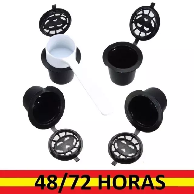 4 x CAPSULAS RECARGABLES REUTILIZABLES RELLENABLES PARA CAFETERAS NESPRESSO