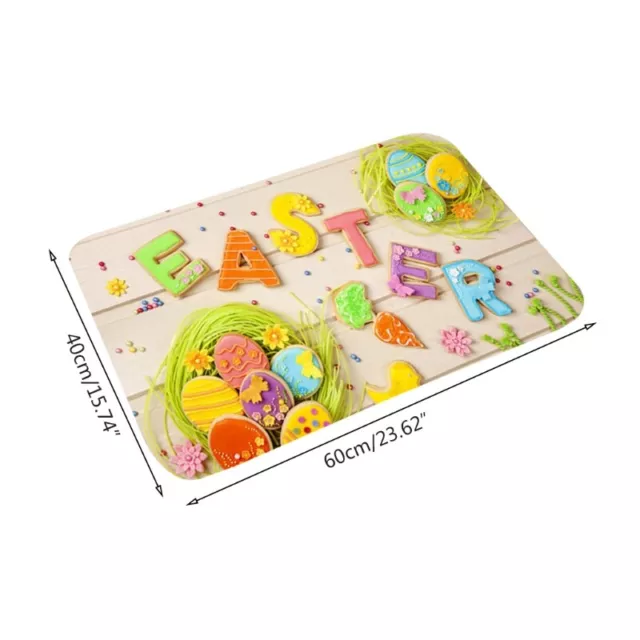 C5AC Easter Bunny Eggs Flower Cute Doormats Animal Easter Decoration Floor Mat