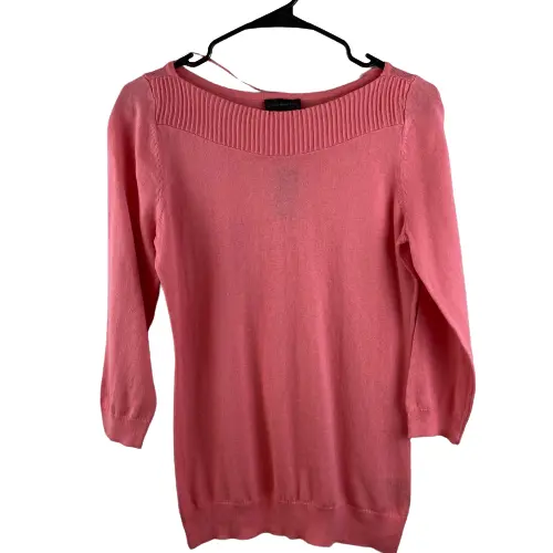 NEW Worthington Womens Medium Pink Pullover Sweater Ribbed Boat Neck Knit