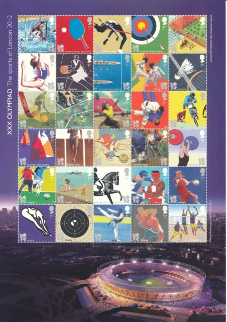 2011 GB LONDON OLYMPICS & PARALYMPICS COMBINED SHEET MS3204a FINE MINT MNH