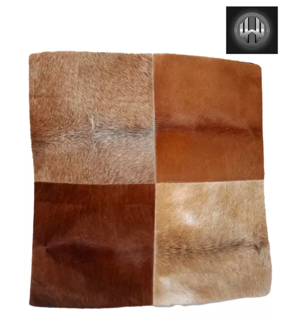 Exclusive Design Cow Hide Patchwork Cushion Cover Cowhide Leather  Pillow Case