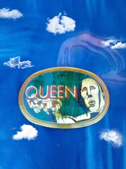 Queen Belt Buckle,News Of The World,1977,Pacifica Mfg.,Freddie,Brian,Roger,John!