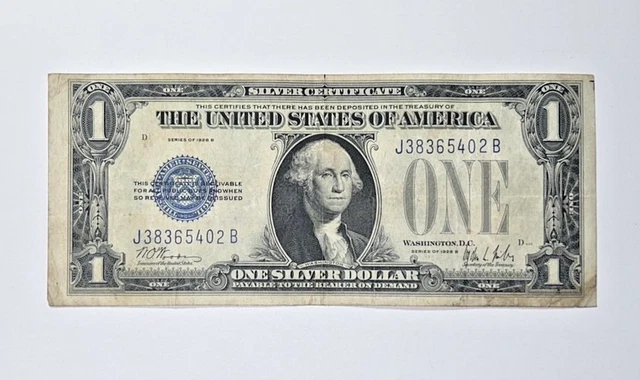 1928 $1 Silver Certificate Funny Back VF Condition FR 1602