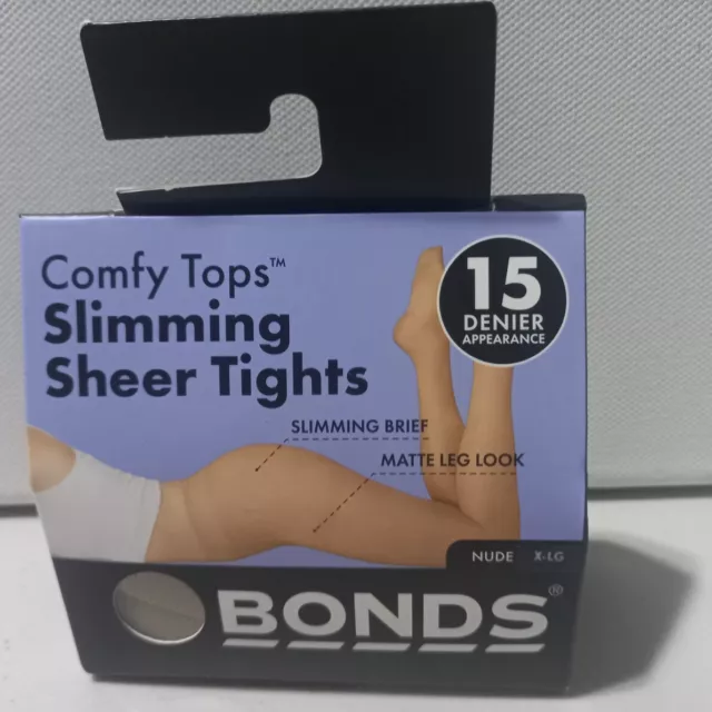 4 Bonds NUDE X-LARGE Comfy Tops Slimming  Sheer Tights 15 Denier - Brand New 2