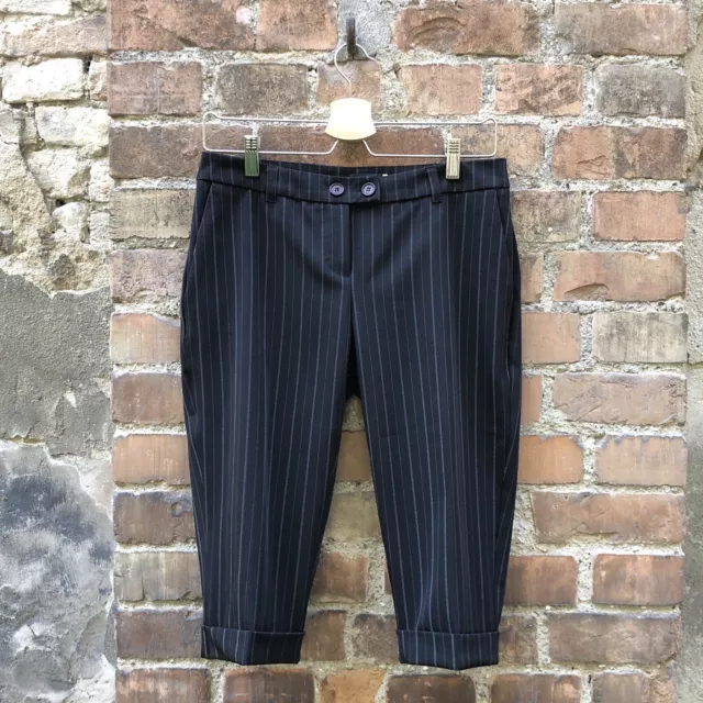 Pantaloni pinocchietto Halfon Fashion Network vintage y2k neri gessati