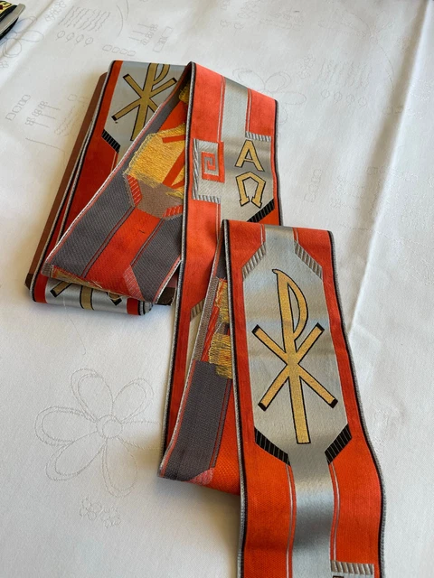 Borte / Bordüre - Orange/Grau/Schwarz/Gold - AO & XP - für Messgewänder