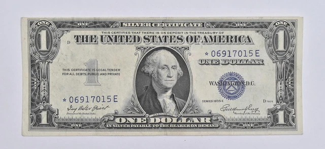 ERROR Replacement *Star* 1935-E $1 Silver Certificate Note - Tough *148