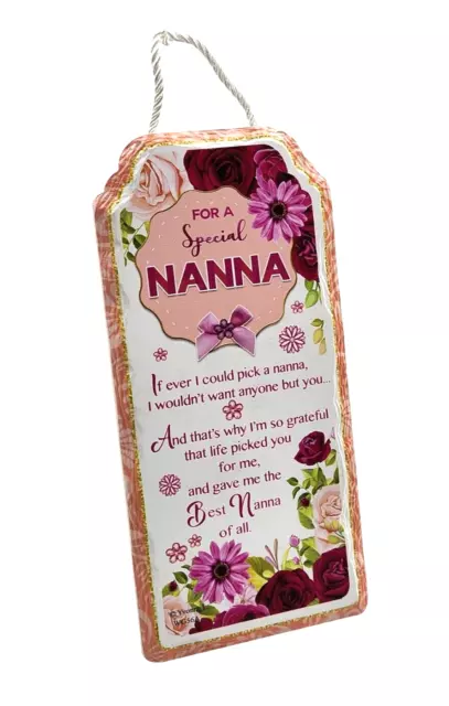 Nanna Mothers Day Gift Ceramic Plaque Keepsake Mum Door Hanging Free Standing