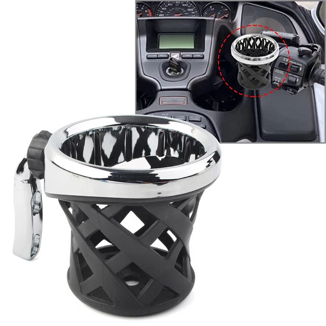 1 Pcs New Handlebar Chrome Cup Holder Drink W/ Mesh Basket Universal For Harley