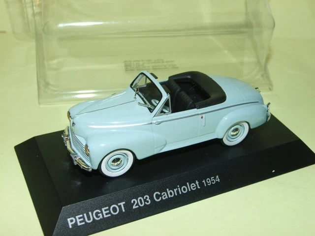 PEUGEOT 203 CABRIOLET 1954 Bleu Clair NOREV 1:43 blister
