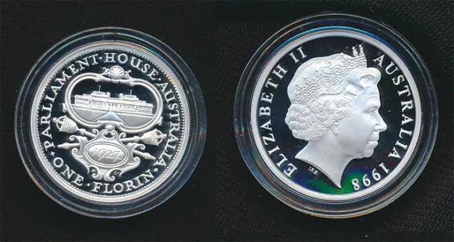 Australia: 1998/1927 Canberra florin 20c  Pure Silver Masterpiece in silver