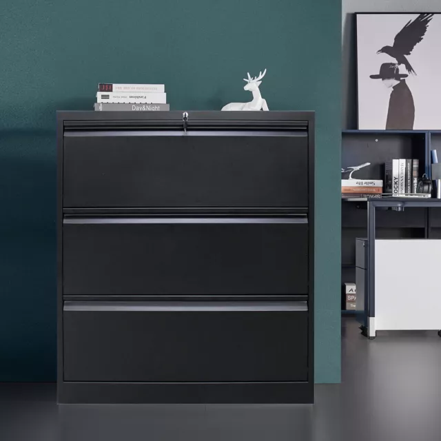 Metal Lateral File Cabinet 3 Drawer,Metal Storage File Cabinet with Lock