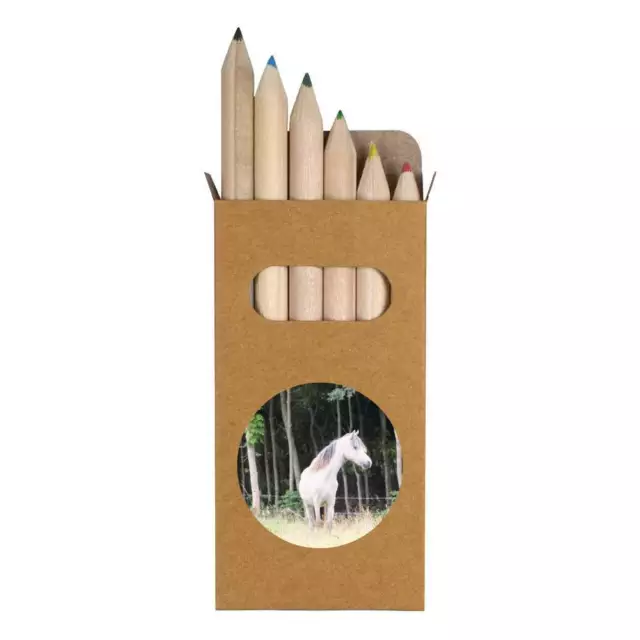 6 x 'Caballo Blanco' Set corto de lápices de 85 mm / lápiz de color (PE00000047)