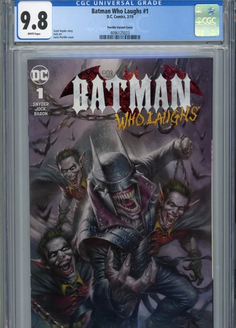 Batman Who Laughs #1 Mt 9.8 Cgc Parrillo Variant Cover White Pages Jock Art Snyd