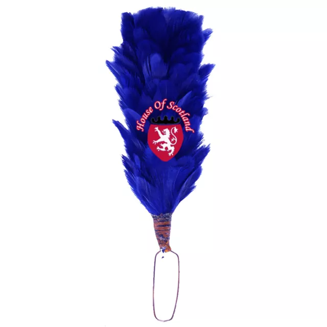 Glengarry Cap Plume Feather Hackle Balmoral Hat Royal Blue 15cm Highland wear 6"