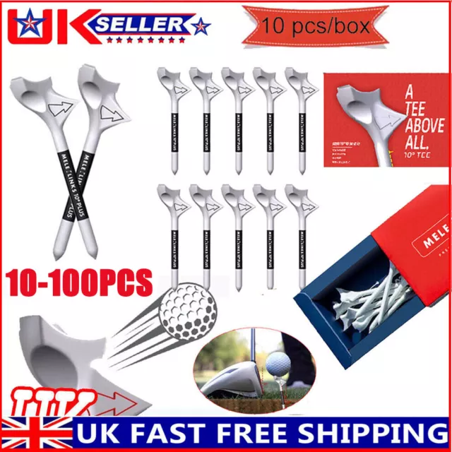 10x 10 Degree Golf Tees Increases Speed Stand Balls Support Base Golf Holder Kit