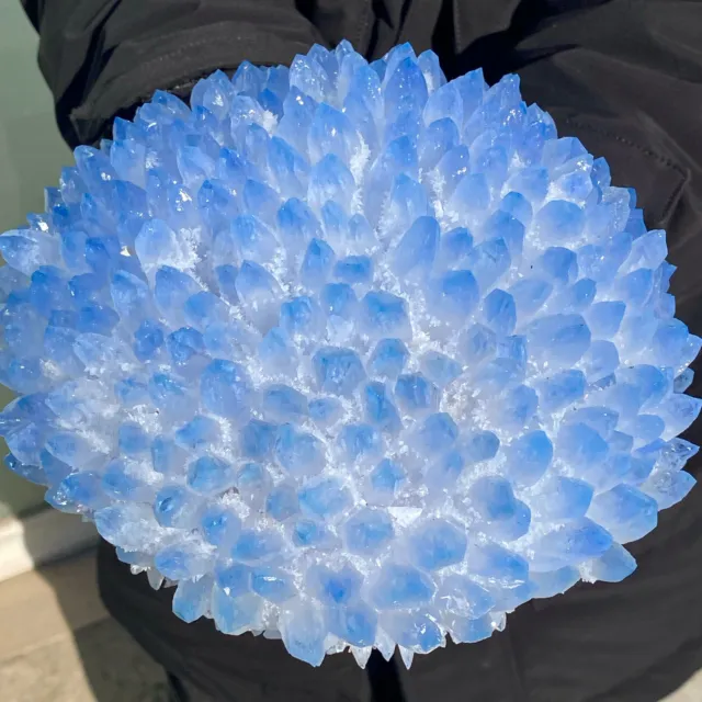 10.43LB New Find Blue Phantom Quartz Crystal Cluster Mineral Specimen Healing.