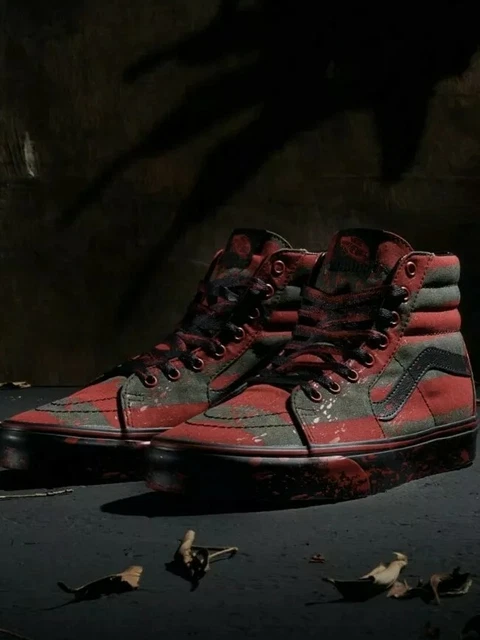 VANS X HORROR Nightmare On Elm Street SK8 Hi Freddy Krueger Size