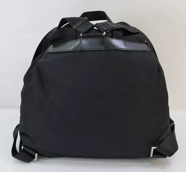 Authentic PRADA Black Nylon and Leather Backpack Bag Purse #55718 3