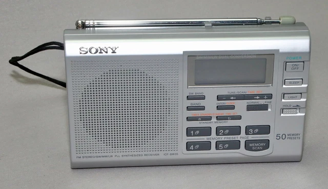 Radio Sony ICF-SW35, FM Stéréo, Ondes Courtes, MW, LW, Occasion Bon état