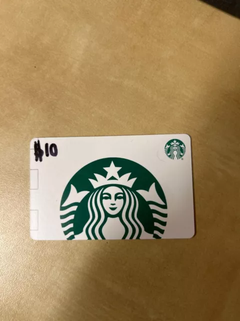 starbucks gift card with $10 on it