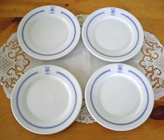Vintage Syracuse China RESTAURANT CCC BLUE STAR OES U.S. MILITARY 6" Plates ~Set