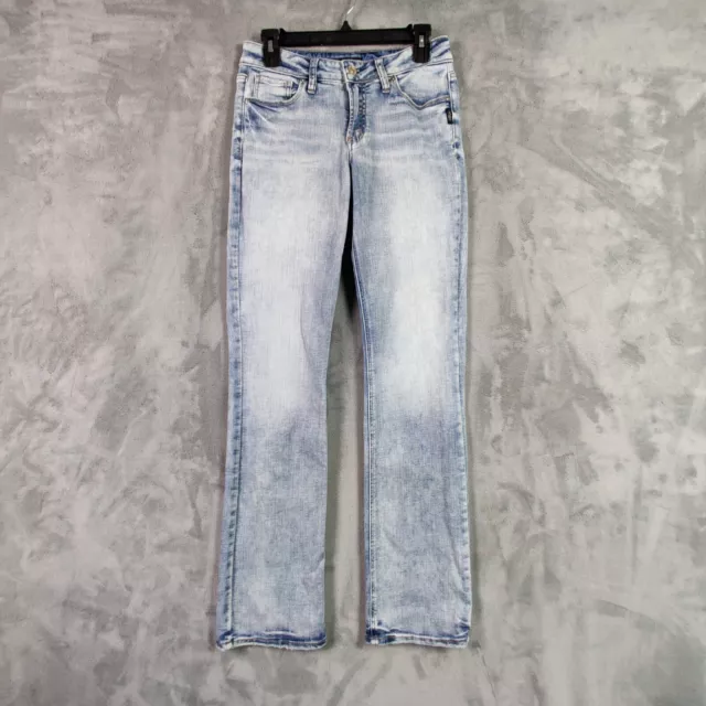 Silver Jeans Women 28 Blue Suki Slim Boot Cut Low Rise Light Denim Stretch Pants