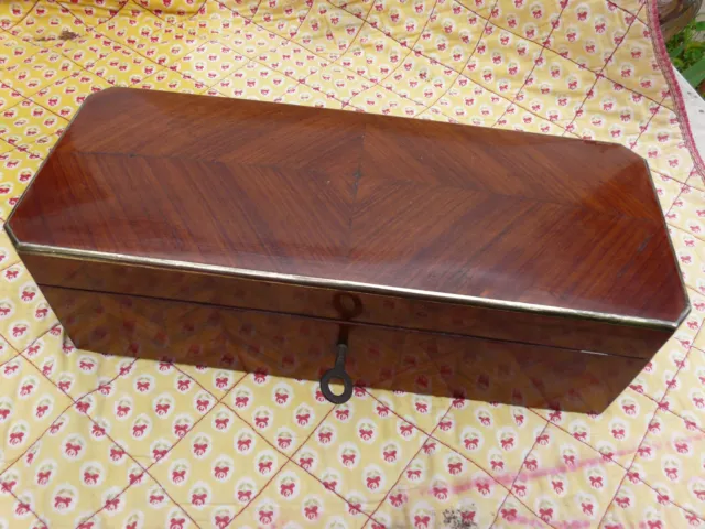 French marquetry Glove Box with Brass Inlay Napoléon II périod