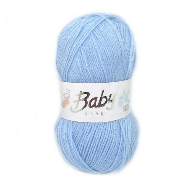 WOOLCRAFT Baby Pflege 4Ply 100g Strickwolle Garn - 703 Hellblau