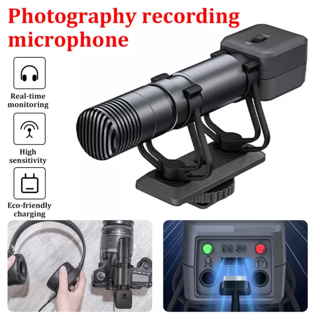 Stereo Interview Camera Microphone Mic For DSLR Camera DV Camcorder 3.5mm