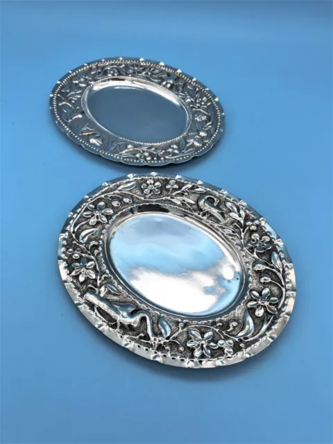 Pair Of 19Th Century Swedish 800 Silver Dishes, G.f, Stockholm, 1843