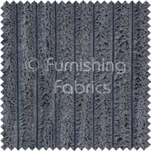 Soft Chunky Super Jumbo Corduroy Upholstery Curtains Sofas Fabric Material Grey