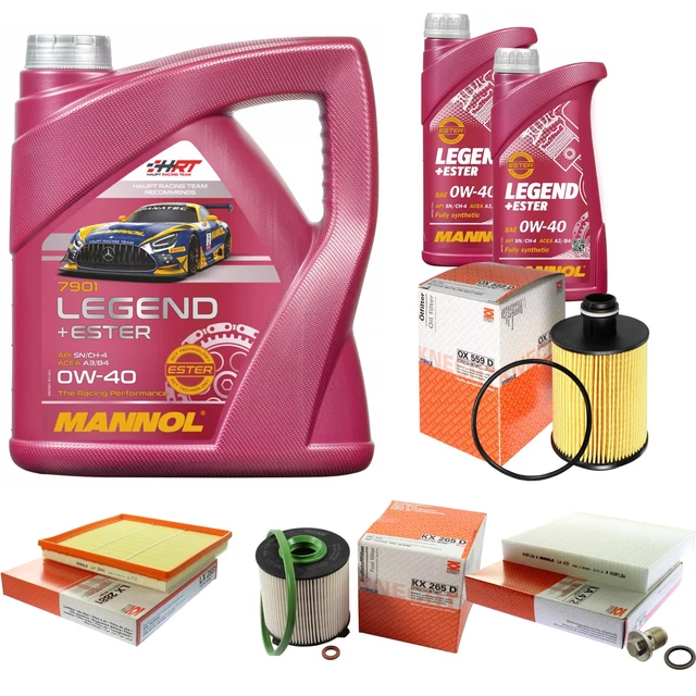 MAHLE Inspektionspaket 6 L MANNOL Legend+Ester 0W-40 für Opel Astra J 2.0 CDTi